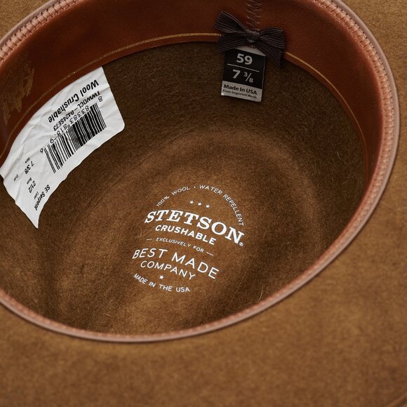 Stetson crushable wool hat in brown (size 7 ⅜") - Picture 8 of 9